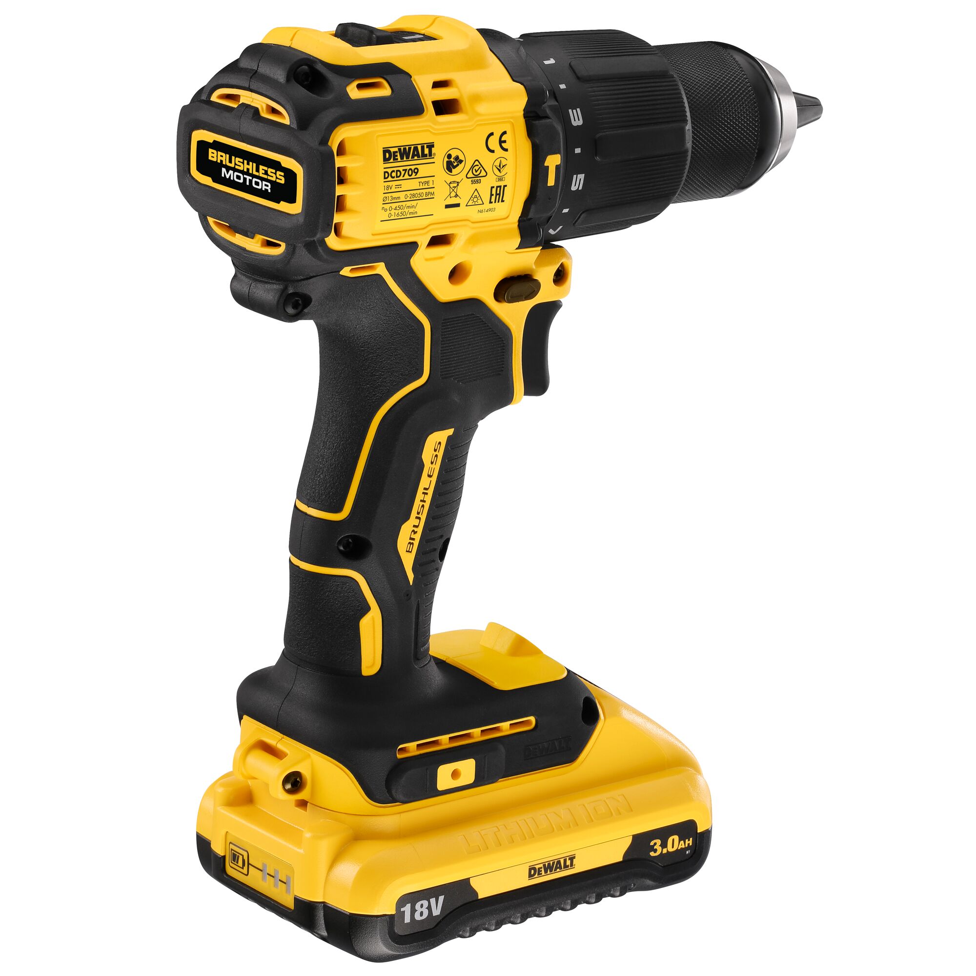 18V XR Compact Brushless Hammer Drill Driver 2 X 3 Ah DEWALT