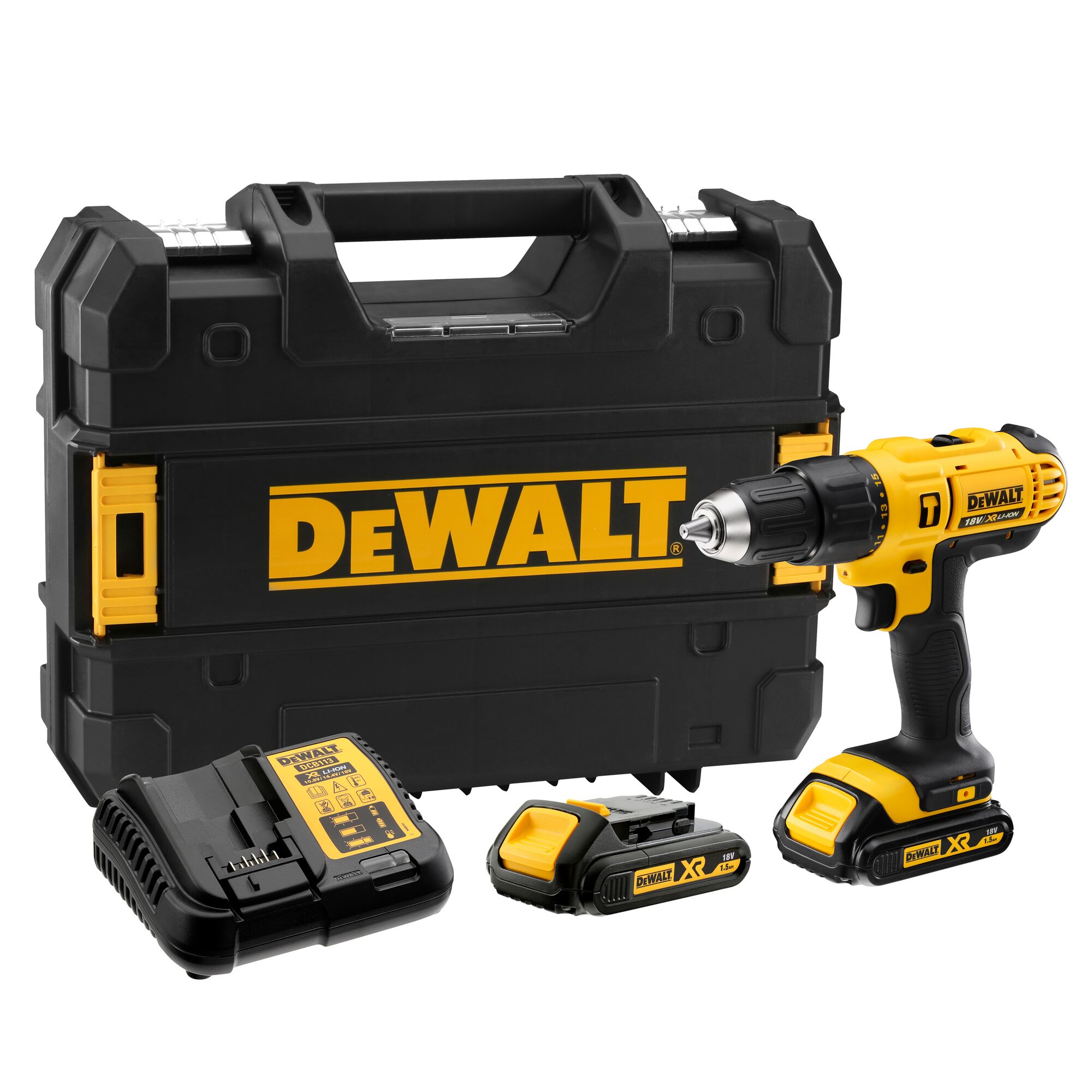 18V XR Compact Hammer Drill Driver 2 x 1.5Ah DEWALT