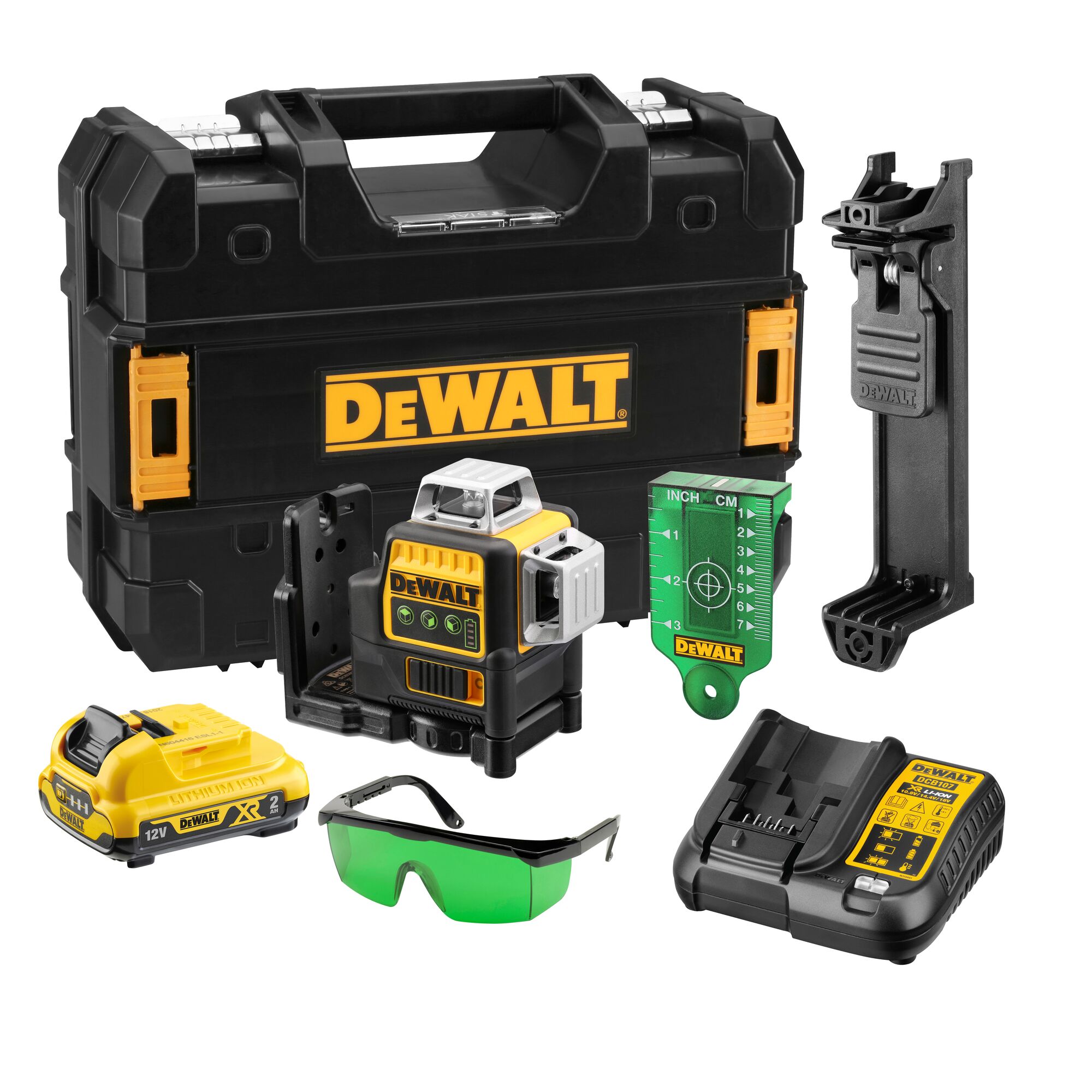 12V XR Cross Line Green Laser 3 x 360 mm 1 X 2 Ah DEWALT