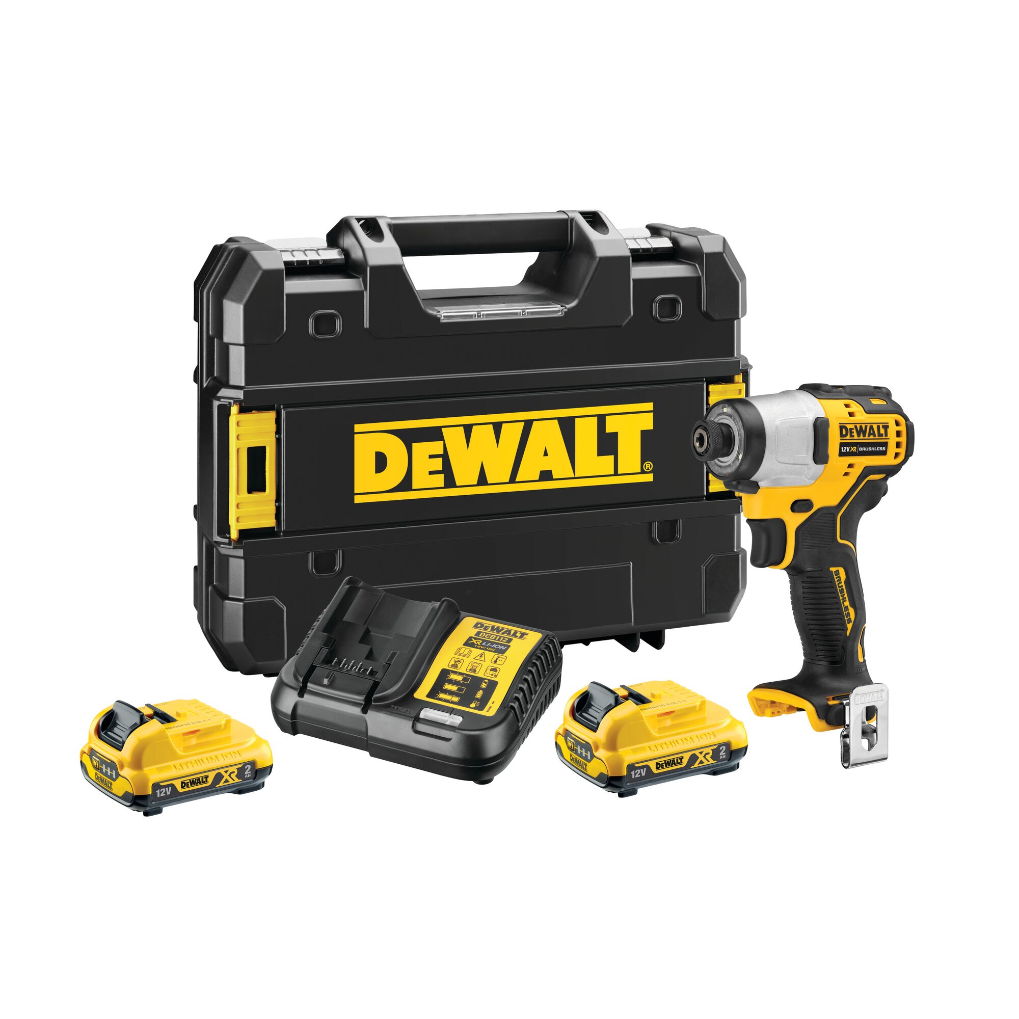 12V XR Brushless Sub Compact Impact Driver 2 X 2 Ah DEWALT