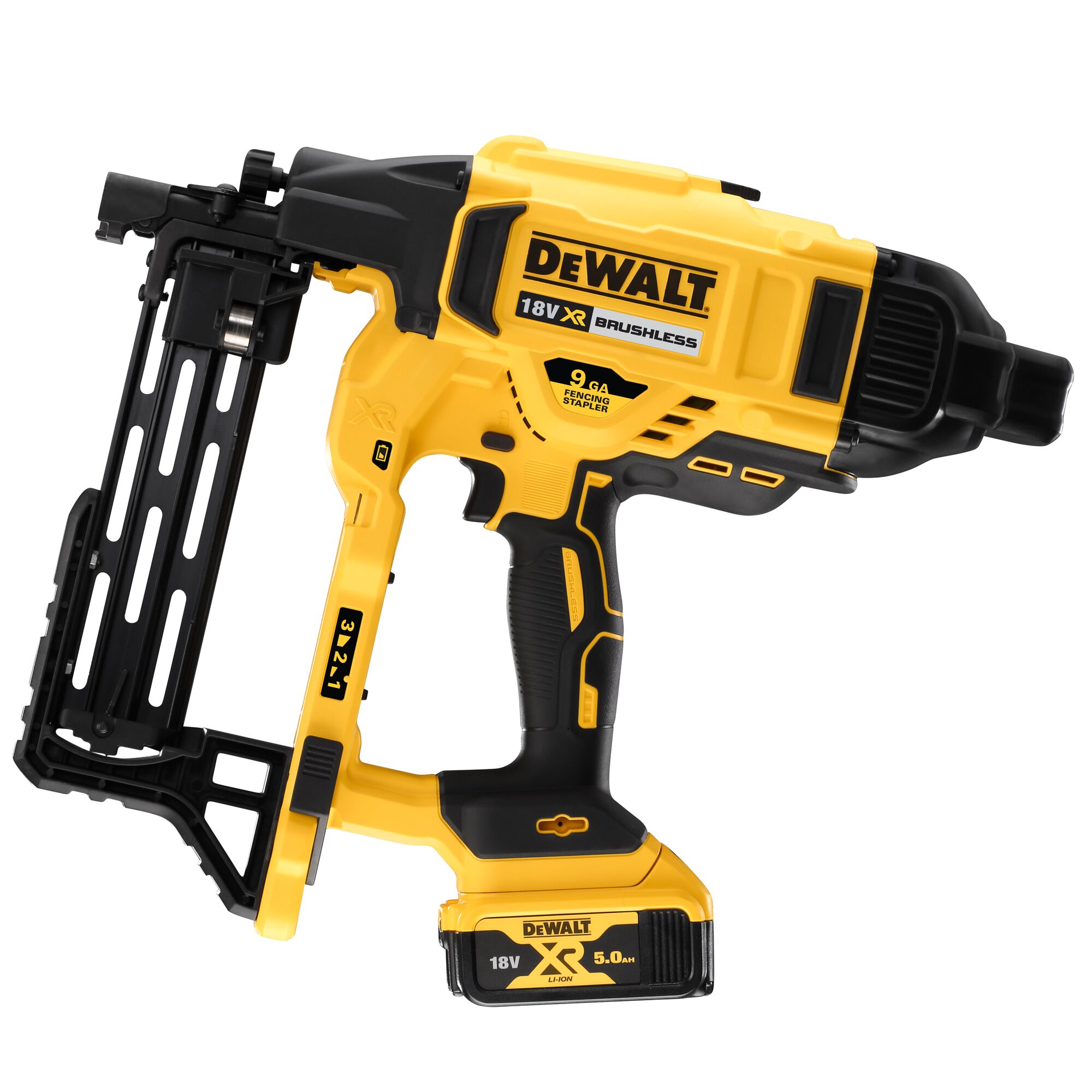 18V XR Brushless Fencing Stapler 2 X 5 Ah DEWALT