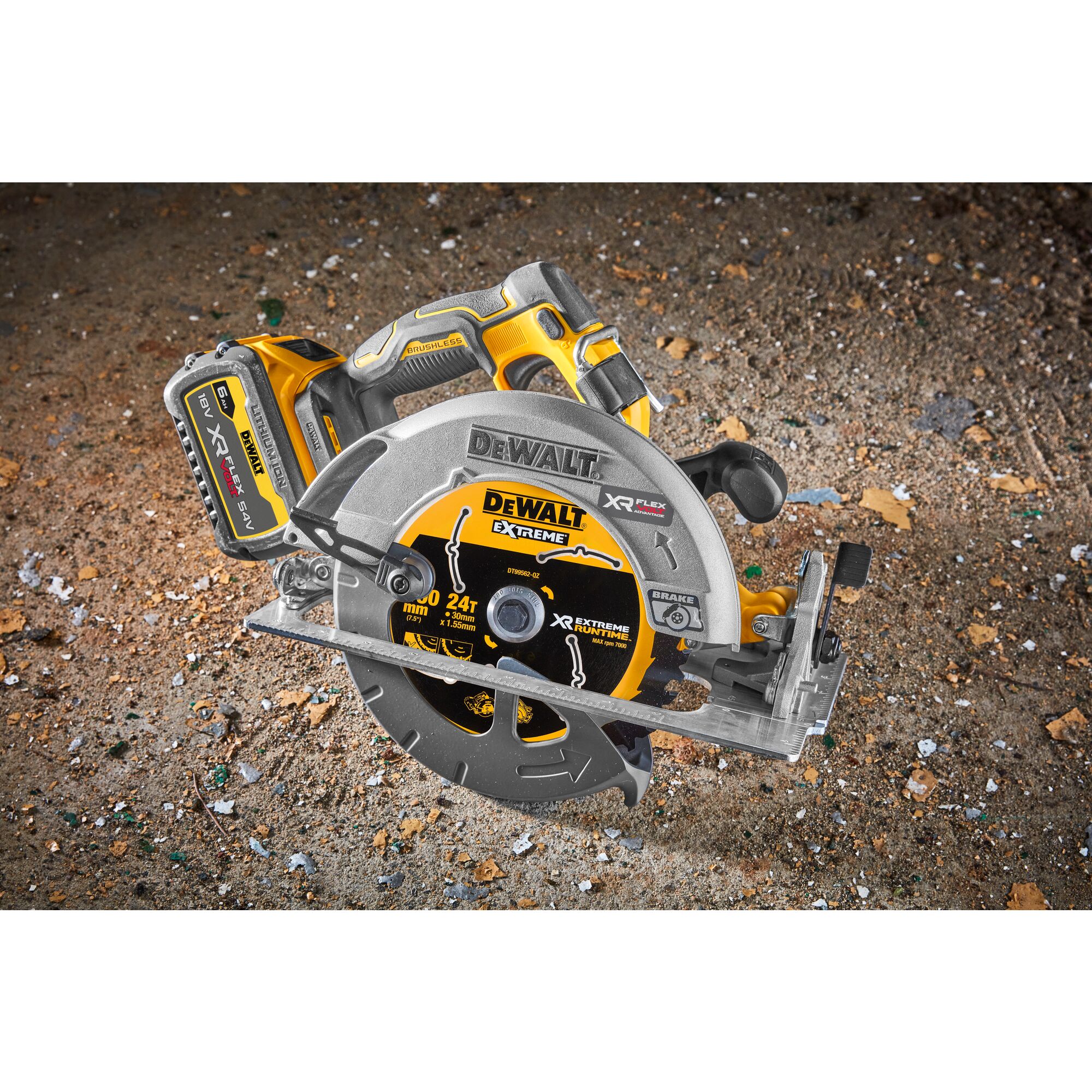 18V XR 190mm Circular Saw With FLEXVOLT ADVANTAGE 1 X 6Ah DEWALT