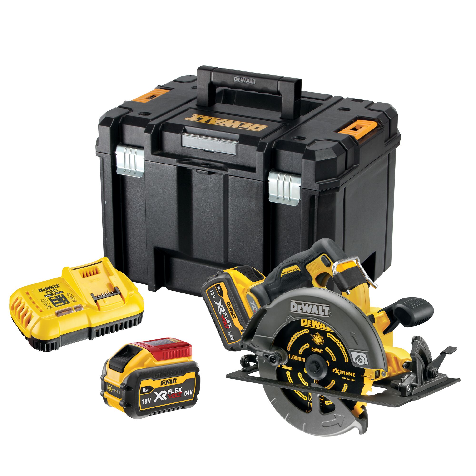 54V XR FLEXVOLT 190mm Circular Saw 2 X 9 Ah DEWALT