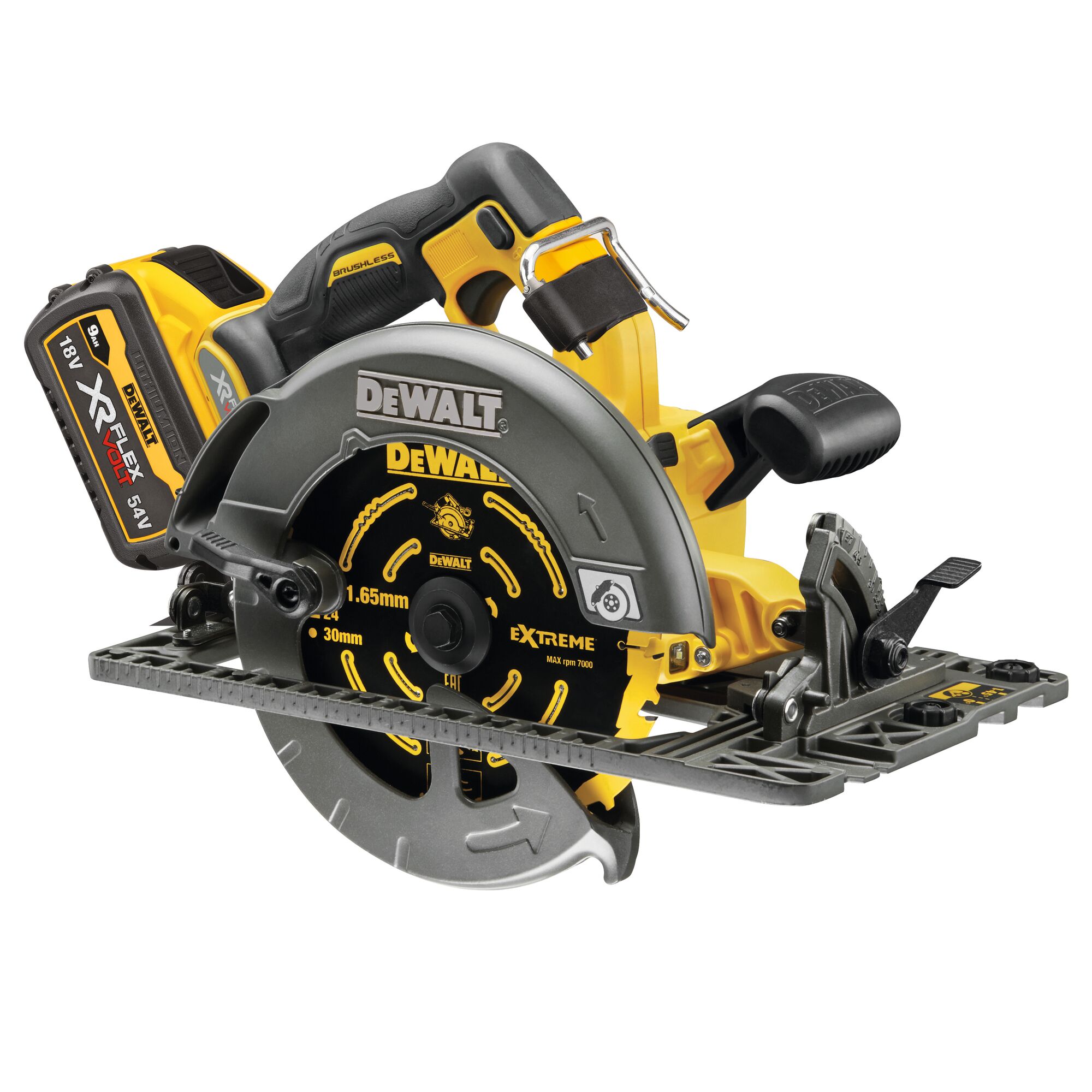 54V XR FLEXVOLT Rail Compatible Circular Saw 190 mm 2 X 9 Ah